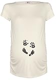 Happy Mama. Women's Maternity T-shirt Tee Shirt Baby Feet Hands. 013p