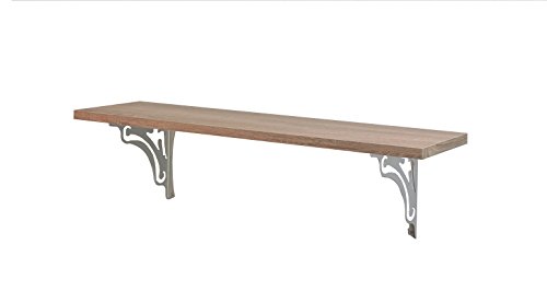 Element System Wand / Regalset Home 2, boden Eiche-Trüffel, 80 x 20 x 1,9 cm, weiß / alu, 11305-00005