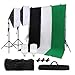 Produktbild Hintergrund Fotostudio Set Baumwolle HomeLand Dauerlicht Softbox LED Studioleuchte Greenscreen Set Fotoleinwand Hintergrund 2 x 2m Hintergrundsystem 1.8x2.8m Hintergrundstoffenx3 Tragtasche