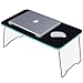 Produktbild Laptop-Schreibtisch-Notizbuch-Tabellen-Computer-Stand, faltbares Frühstücks-Serviertablett für Sofabett mit den Metallbeinen und -brett (Farbe : SCHWARZ)