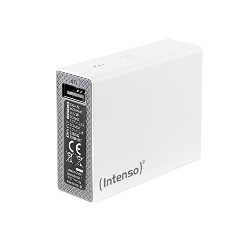 Intenso 7333522 Powerbank ST6600 Soft Touch externes Ladegerät (6600mAh) für Smartphone/Tablet PC/MP3 Player/Digitalkamera weiß