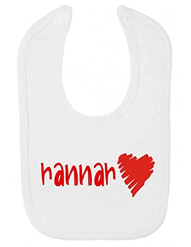 Personalised Scribble Heart Name Custom Velcro Fastening Baby Bib