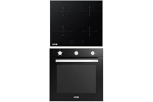 HYE Built In Electric Oven & Induction Hob - 60cm Electric Oven, 4 Zone Induction Hob, Simple & Intuitive Controls, Sleek Black Finish, Perfect For Modern Homes - C01BI60S22