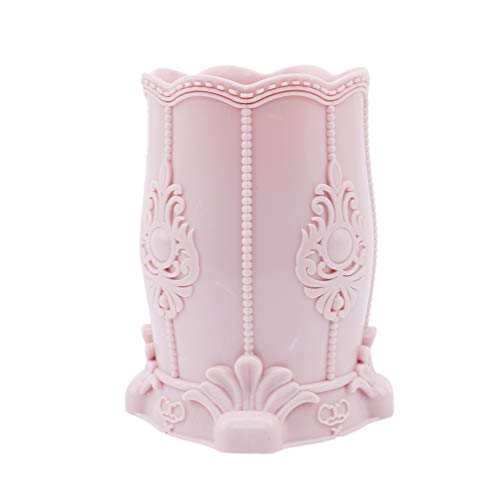 DeliV Office Desktop Storage Organizer Creative Eyebrow Pencil Brush Storage Bucket Pen Pencil Holder Cup,Pink