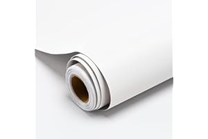 Decoroom Sticky Back Plastic White Paper Self Adhesive 30X300cm Peel and Stick Wallpaper Vinyl Film Roll Covering Wardrobes Drawers Bedroom Living Room Removable DIY Refurbished Furniture Stickers