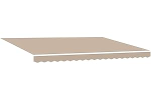 vidaXL Tela de repuesto para toldo beige de 450 x 300 cm. Resistente a UV, impermeable y fácil de instalar. Ideal para uso exterior. Solución de lona para el jardín, toldos, patio y como protector d