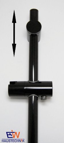 tecuro Brausestange Wandstange - schwarz (RAL 9005) - 960 mm - mit variabler Wandkonsole