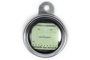 ASSA MOTORCYCLE ACCESSORIES ASSA - Porte Vignette D'Assurance Moto Scooter - Diamètre 90Mm - en Acier Chromé - Utilisation Universelle