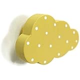 Bouton de meuble,poignée de meuble enfant nuage jaune à pois blancs