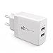 Produktbild EC Technology USB Ladegerät Steckdose 24W/4.8A 2-Port Mains Wall Charger Ladegerät mit Auto IC Portable Reiseadapter Kompatibel für iPhone X, 8 Plus, 7, 6s, 6, iPad Pro/Air/Mini, Samsung, Nexus