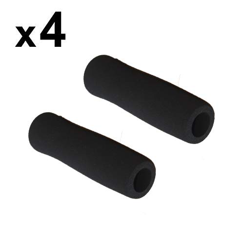 Pepemuletas, Empuñadura Espuma PU Curva Lateral para Bicicleta, Tubo de 22 mm, Pack 4 Unidades