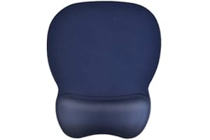 EooCoo Tapis de Souris Ergonomique avec Coussin en Gel, Base en Silicone Antidérapante,4mm - Bleu Marin