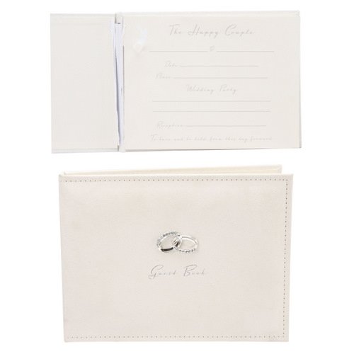 Home Amore Wildleder Gästebuch mit Silber Ringe