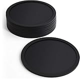 Unsere glasuntersetzer schwarz haben eine rutschfeste Unterlage, die leicht an Oberflächen haftet, und sind absolut wasserdicht, um Oberflächen vor Tassen-/Glasflecken zu schützen