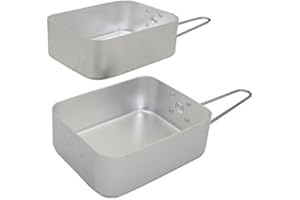 HIGHLANDER Set of 2 Folding Mess Tins, Camping Cookware Pans