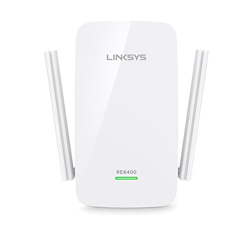 Linksys RE6400-EU - Extensor de Red Wi-Fi AC1200 Boost EX (N300 + AC867 Mbps, Spot Finder, Doble Banda, Cross-Band, Beamforming, 1 Puerto Gigabit Ethernet), Blanco