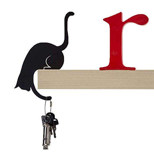 Artori Design Zampa di Luois | Gatto Nero di Metallo | Appendiabiti Decorativo | Gancio Appendiabiti