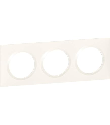 Plaque Triple Horizontale Hager Kallysta Blanc Neve - Design Carré Moderne Pour électricité