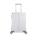 Produktbild Qzny Koffer, Silber, wasserdichter Trolley Unisex, tragbare Großraumgepäck-Reisetasche, Hartschalenkoffer, Handgepäck, Tragetasche (Farbe : EIN, Größe : 34.5 * 20 * 56.5cm)