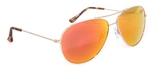 Price comparison product image Unisex Superdry Navigator Sunglasses in Gold Flame Revo