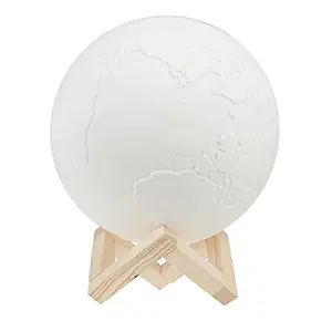 J Group Robotics 3D USB Hand Shot Lights Earth Night lamp/Luminous Table Desk Earth Lamp/LED Lamp (White, Yellow, Warm White) (17cm)