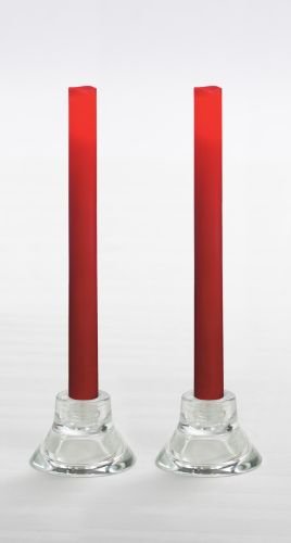 Preisvergleich Produktbild 2x Candle Impressions Flammenlose LED Echtwachskerze Stabkerze / Spitzkerze / Tafelkerze Bordeaux Rot; Höhe 22.86cm; Durchmesser 2.2cm; Betriebszeit ca. 500 Stunden; inkl. integrierte Zeitschaltuhr (5 Stunden), Batteriebetriebene Kerze, Elektrische Kerze, Tischkerze, Leuchter, Kronleuchter, Tischleuchter