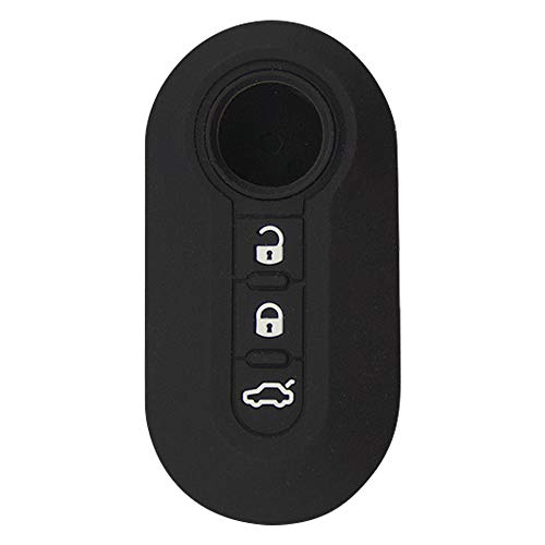 Fiat Lancia Car Key Cover - Silicone Protective Fob Keyring Fiat - Compatible Black