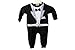 Baby Tuxedo Gentleman Romper Onesie Great for Party Wedding Xmas (95cm, Black)