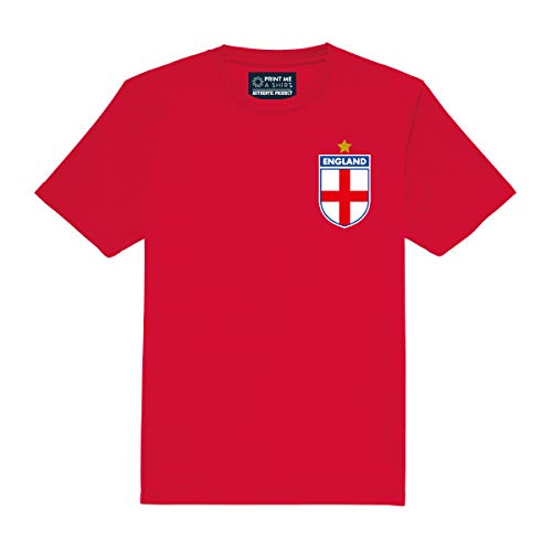 Print Me A Shirt Kids Anpassbar England Stil Fußball Shirt Away, Rot, 12-13 Yrs 34″