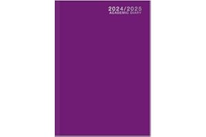 1ABOVE-2024-2025 A5 Mid-Year Academic Week to View Diary Planner Hardback JournaL (PURPLE)