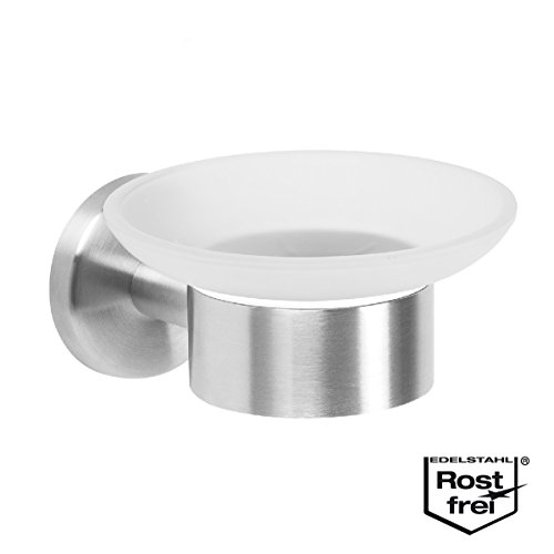 bremermann® Bad-Serie PIAZZA – Seifenschale, Seifenhalter aus Glas & Edelstahl - 2
