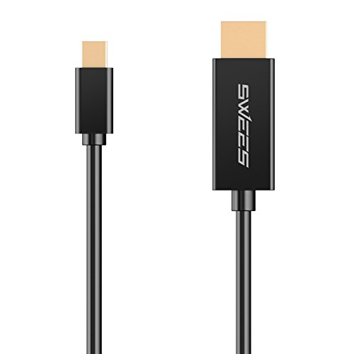 Mini DP auf HDMI Kabel, Swees 2m Vergoldet MiniDP DisplayPort (ThunderboltTM Port Kompatibel) to HDMI Kabel HDTV Cable für PC und Apple MAC, HDTV, MacBook Pro, MacBook Air, Lenovo Thinkpad – Schwarz - 2