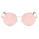 Mens Womens Runde polarisierte Sonnenbrille gespiegelte Linse Unisex Brille.