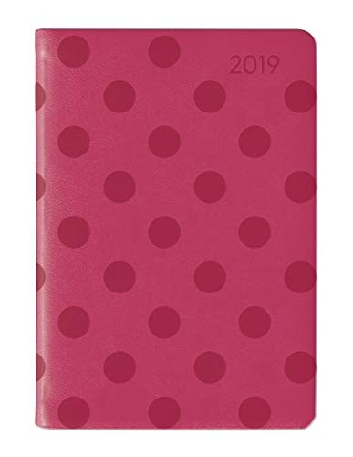 Ladytimer Mini Deluxe Pink 2019 - Taschenplaner / Taschenkalender (8 x 11,5) - Tucson Einband - Motivprägung Punkte - Weekly - 144 Seiten
