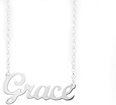 G10 925 sterling silver rhodium-plated nonallergenic necklace with name Grace. Made in Italy.