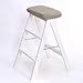 Produktbild RMJAI Massivholz Holzleiter Multifunktions Klapptreppen Hocker Leiter Hocker Haushaltsleiter Dual-Use-kreative Schrittleiter / 16.5x19.3x24.8inches Tritthocker (Color : White)