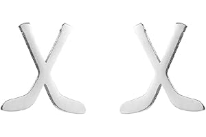 IMINI Minimalistische Eishockeyschläger-Ohrstecker für Damen, Mädchen, Herren, Edelstahl, Knorpel, kleine Ohrstecker, Mode, Sport, Schmuck, Geschenke, Edelstahl, Neu