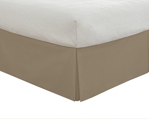 Lux Hotel Bedding Tailored Bed Skirt, Classic 14” Drop Length, Pleated Styling, Queen, Mocha