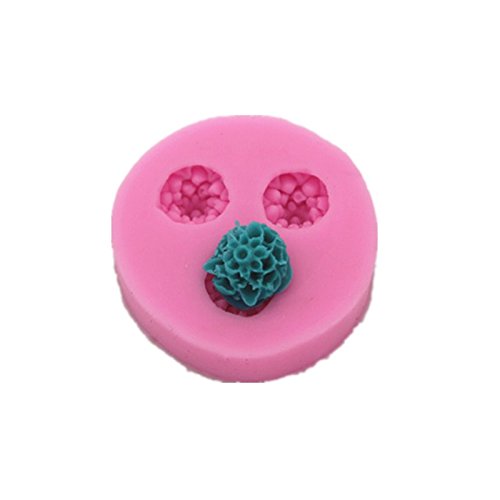 Allforhome 3er-Silikon-Form zum Backen und Basteln, Mini-Blume, für Zuckerguss- / Kuchen-Deko, Gießharz, Fondant, 1,5cm - 2