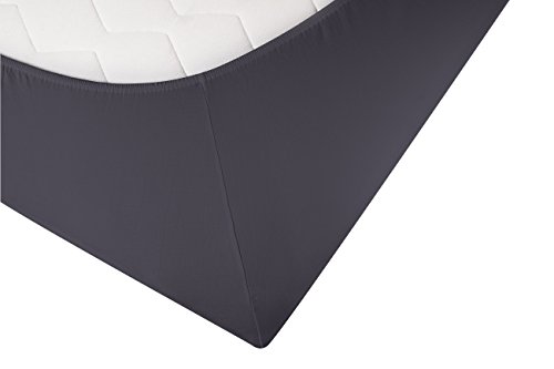 ENTSPANNO Jersey-Luxus-Spannbettlaken für Wasser- und Boxspringbett in Dunkel-Grau aus gekämmter Baumwolle. Spannbetttuch mit Einlaufschutz, 140 x 200 | 160 x 220 cm, bis 40 cm hohe Matratzen - 2