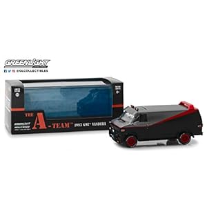 Greenlight Collectibles 86515, A-TEAM DieCast Furgone GMC VANDURA 1983 12cm, Scala 1/43, Nero - immagine 7