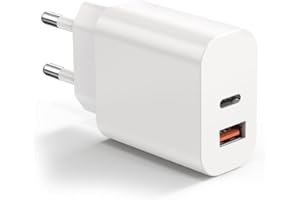 Bouge 30W Cargador USB C 2 Puertos [USB C & USB A], Adaptador de Enchufe de alimentación rápido para i Phone 14 13 12 Samsung S22 S21 Xiaomi Huawei