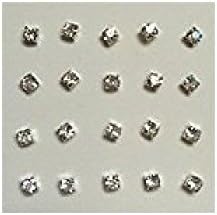 Pack Of 20 Sterling Silver Claw Set Nose Studs Clear Colour 3mm (161)