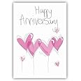 ‘Anniversary Hearts’ Anniversary Card - 121 x 171mm, produced in the UK on quality textured board.