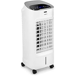 OneConcept Coolster WhiteLine - 4 en 1, Rafraîchisseur d'air, Ventilateur, 3 Niveaux de Puissance, Réservoir d'eau de 4 litres, Ioniseur, Humidificateur, Blanc