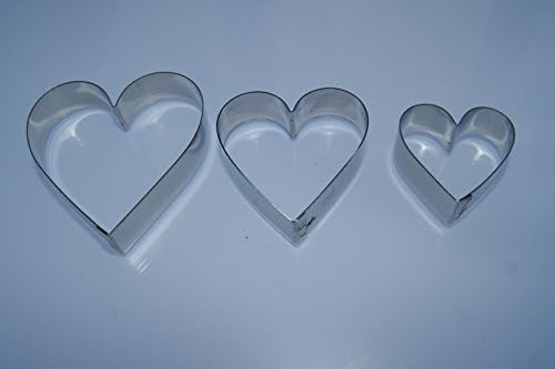 Heart Cutter Set (30/40/50mm) - Stainless Steel Sugarcraft Cutter - Valley Cutter Company - Sugarcraft, Cake Decorating, FIMO, Polymer and Precious Metal Clay