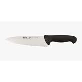 Arcos Chef Knife Serrated Blade Stainless Steel 200 mm | 2900 Series Polypropylene injected handle. Nitrum Colour: black.