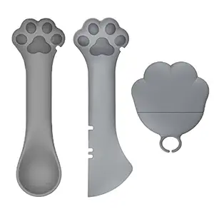 Gesuche 3 Pieces Pet Food Can Supplies Set,Include 1 Pieces of Silicone Pet Can Covers Lids + 1 Pieces of Multifunctional Pet Can Opener + 1 Pieces of Spoons for Pets Dogs Cats Feeding Can (Grey)