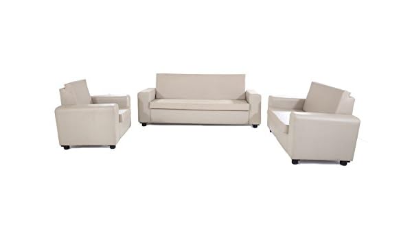 Space Interior 3 2 1 Seater Solid Leatherette Sofa Set Standard