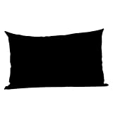 Mamum Housses De Coussin Rectangulaire 50 * 70 Cm Taie d'oreiller DéCorative Coton Lin Couverture De Coussin Pillowcase Enfant Adulte Chambre Canapé Salon Maison Sofa Fauteuil Lit (Noir)